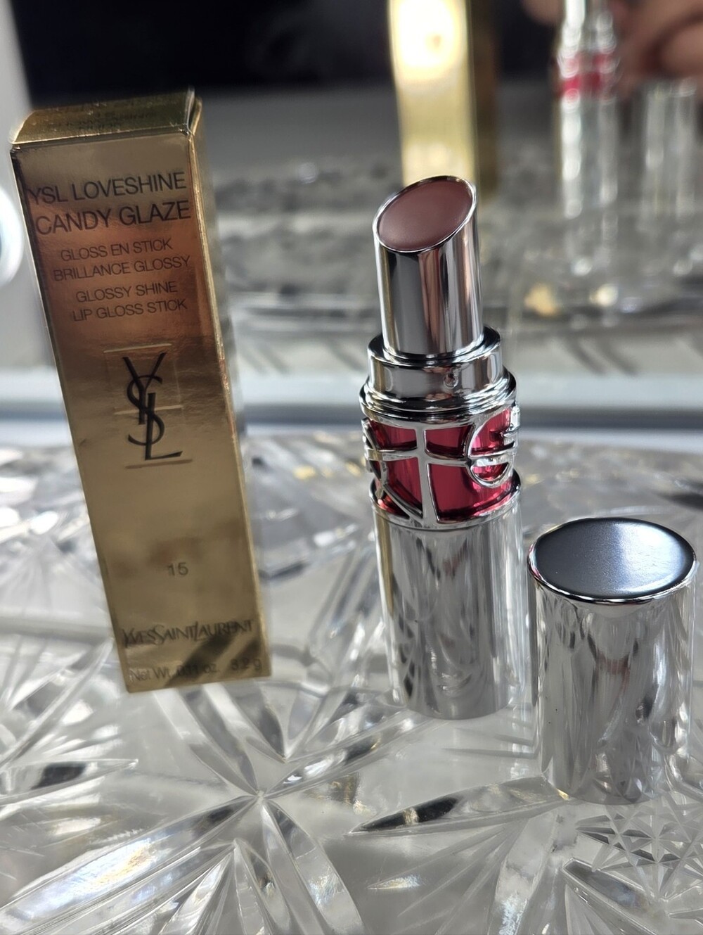 YSL Loveshine Candy Glaze 15 Showcasing Nude New Unused